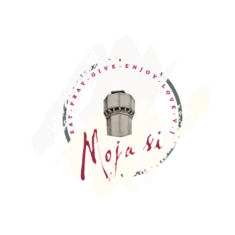 Logo Moja si s lastovskim fumarom i natpisom Eat Pray Enjoy Give Love V.J.